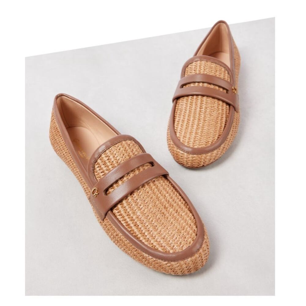 Giovanni Rossi Marbella raffia penny beige woven loafer size 8/38 - Picture 6 of 16